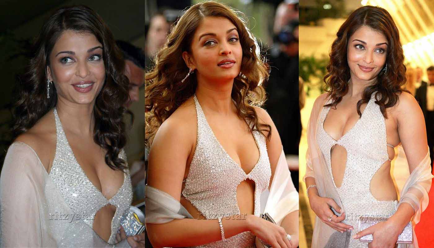 Aishwarya Rai Hottest Boobs Visible Dress In Cannes Red Carpet 2004