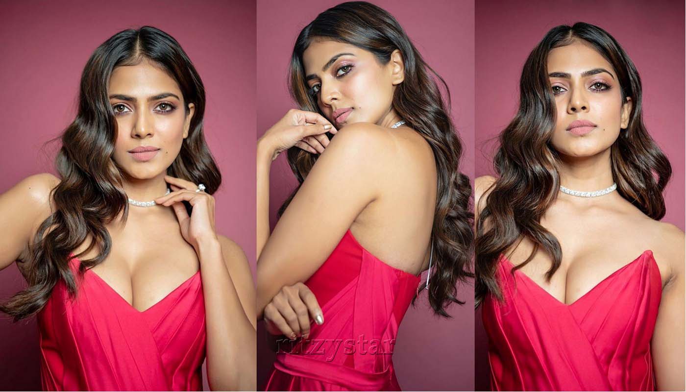 Malavika Mohanan Super Hot Cleavage in Pink Gown - RitzyStar