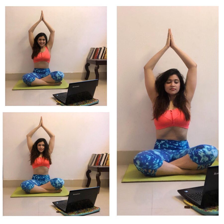 Mannara Chopra doing Yoga - Social Media 23-04-2020