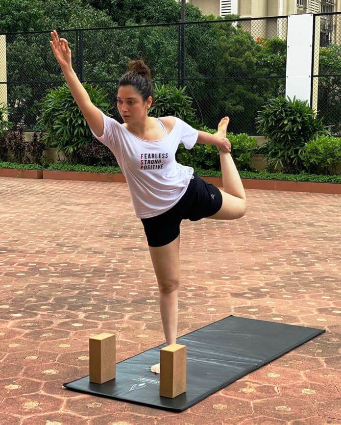 Tamanna Bhatia Yoga Poses Pictures